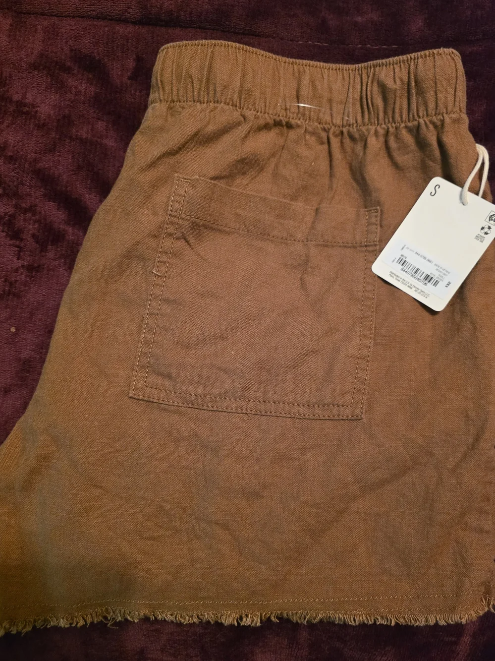a.n.a Brown Drawstring Frayed Hem Women's Shorts Small Nwt